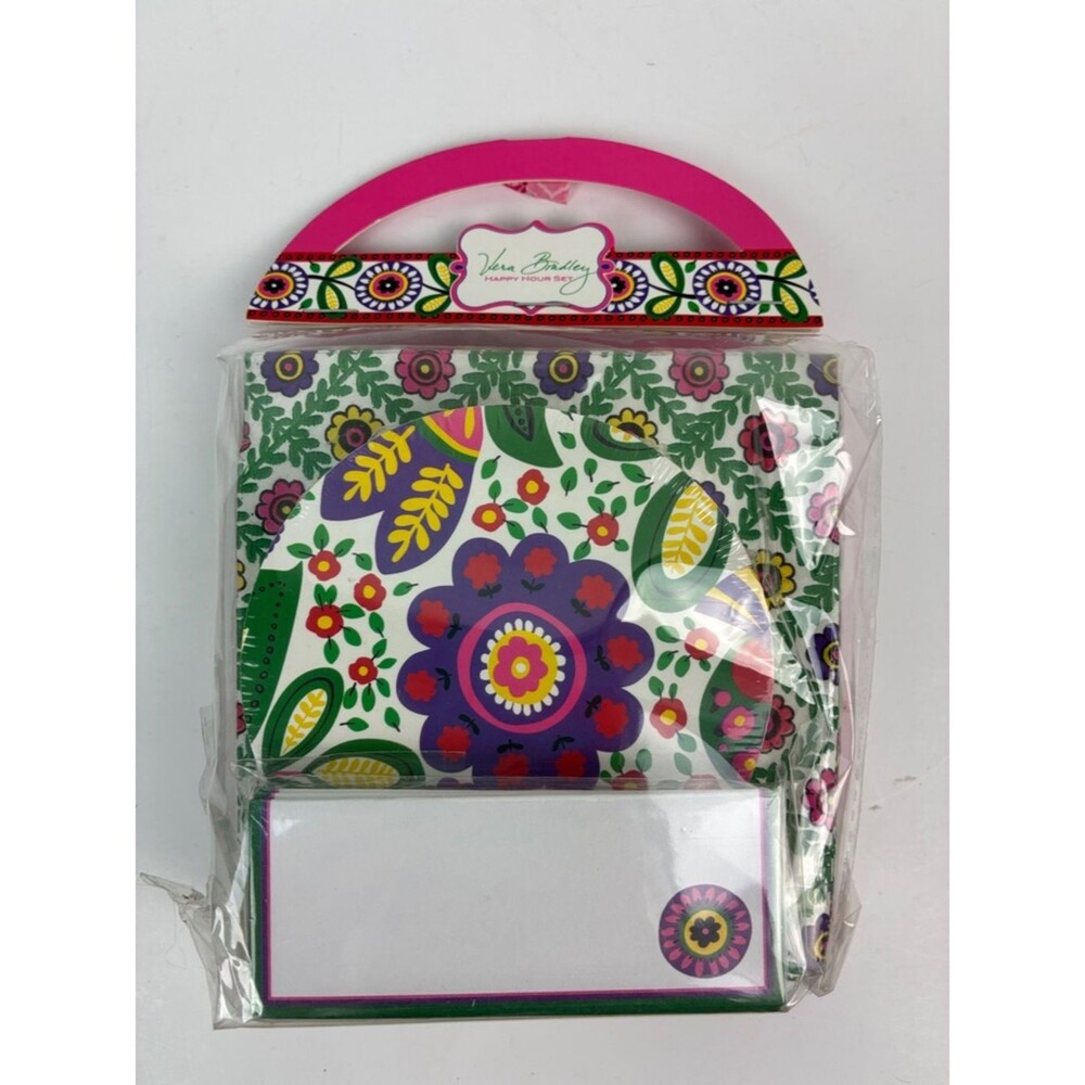 NWT Vera Bradley happy hour set viva la Vera napkins coasters placecards